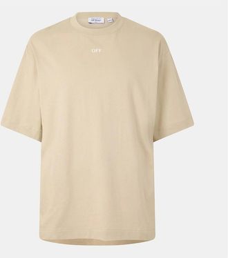 Off-white Mens Arrow Skate Lettering Regular Fit T-Shirt - Brown - Size: 44