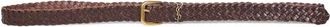 Saint Laurent Cassandre Rechthoekige Gesp Riem - Heren - Riemen - Bruin - 100 CM - Leer - Accessoires