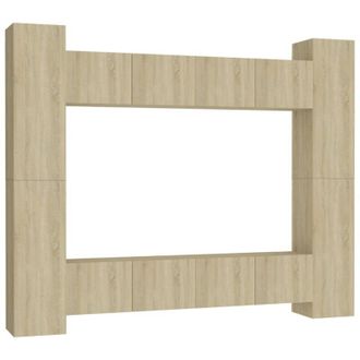 vidaXL Vidaxl - Set De Muebles Sal&oacute;n Tv 8 Pzas Madera Ingenier&iacute;a Roble Sonoma