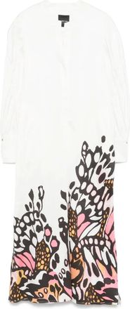 Marc Cain Abito lungo con stampa - Bianco