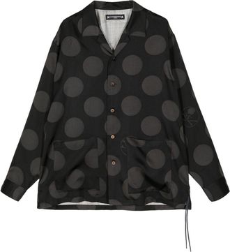 MASTERMIND WORLD polka-dot silk shirt - men - Silk - M - Black