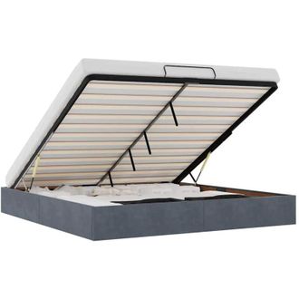 vidaXL Estructura De Cama Otomana Sin Colch&oacute;n Gris Oscuro 180x200cm Vidaxl