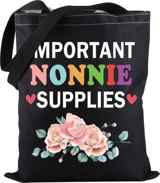 Generic Nonnie Shopping Bag Important Nonnie Supplie Tote Bag New Nonnie Gifts Best Grandma Gift Mothers Day Gift (NONNIE SUPPLIES -tb)