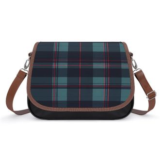 Generic Scottish Tartan Plaid Blue Womens Crossbody Bag Fashion Shoulder Handbags Message Tote Bag with Adjustable Strap