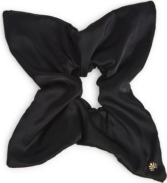 Lele Sadoughi Square Satin Scrunchie in Jet at Nordstrom