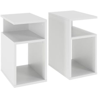 Vicco Mesilla De Noche Elios, Blanco, Lote De 2, Vicco