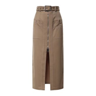 Dondup Midi Skirts, female, Brown, Size: S Gonna lunga in cover misto lana