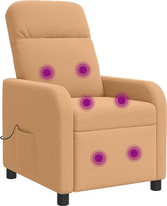 vidaXL Silla De Masajes Reclinable Beige Boucl&eacute; Vidaxl
