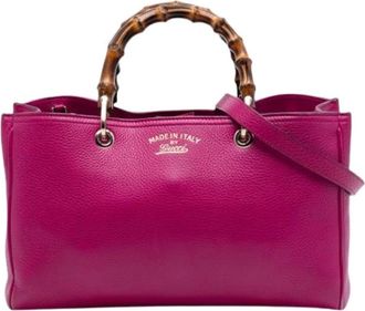 Gucci Pre-owned Handbags, female, Pink, Size: ONE SIZE Pre-owned Bamboo Shopper Satchel