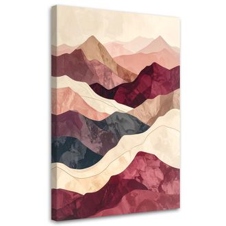 Feeby Impresi&oacute;n De Imagen, Monta&ntilde;as Abstractas En Tonos Beige Y Burdeos, 80x120