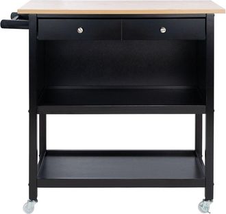 Safavieh Daley Black 2 Drawer 2 Shelf Kitchen Cart