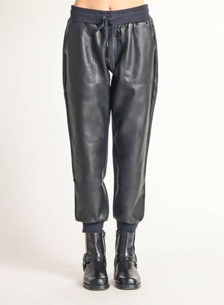 Dex Clothing Faux Leather Jogger In Black