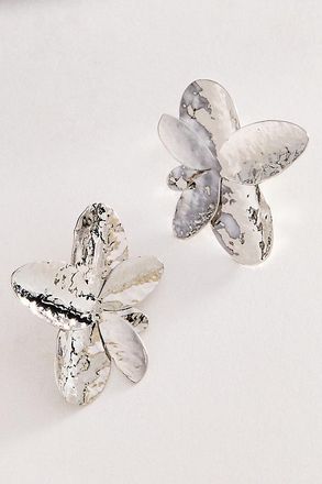 Anthropologie Large Floral Post Earrings