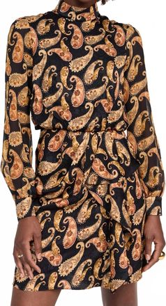 Saloni Draped Isa Short Dress In Ixora Cashew