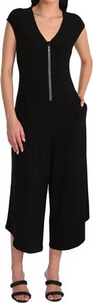 Frank Lyman Design Casual V-Neck Jumpsuit In Black