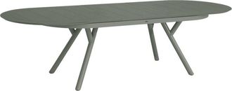 Sweeek Oval extendable aluminum garden table seats 10 khaki green 220/280x100x75 cm - Metora