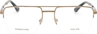 Police VPLG71M Metal Rectangle Eyeglasses - Bronze