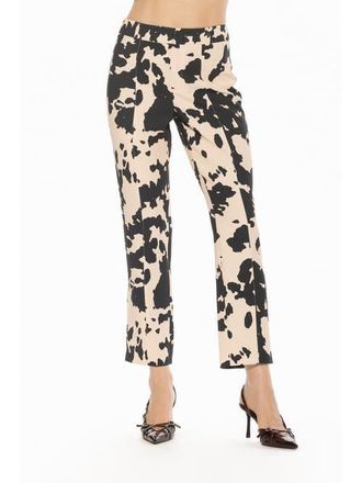 Alexia Admor Lior Printed Mid Rise Fitted Pants in Black White Cow at Nordstrom, Size 14