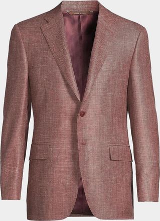 Canali Men & apos;s Solid Textured Wool-Silk-Linen Sport Coat