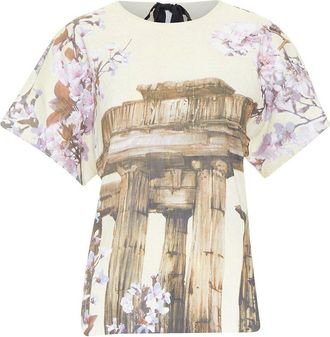 Dolce & Gabbana Silk Floral Boxy Top, Size It 38 (Authentic Pre-Loved)