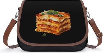 Generic Watercolor Italian Lasagna Fashion Womens Crossbody Bags Novelty Handbag Shoulder Bag Purse