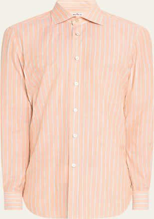 Kiton Mens Striped Sport Shirt