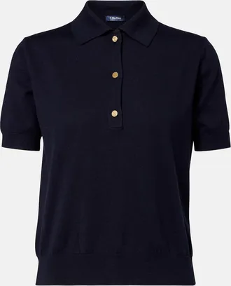 Max Mara Pullover polo in cotone, seta e cashmere
