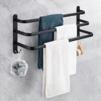 OEM Toallero De Aluminio De Pared, Soporte Para Toallas De Ba&ntilde;o De 3 Niveles Con Ganchos, Resistente Al Agua - Para Ba&ntilde;o, Cocina Y Aseo - Crezuo
