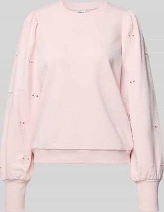 Only Regular Fit Sweatshirt aus Baumwoll-Mix Modell FEMME in Rosa, Gr&ouml;&szlig;e XL
