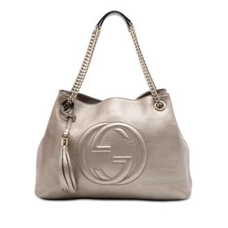 Gucci Pre-owned Gucci Medium Metallic Calfskin Soho Chain Tote Ladies 8UXA9LKTLXXS502W