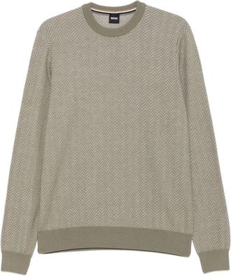 BOSS Maglione con motivo pied-de-poule - Marrone