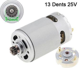 OEM Motor De Cc Ulisem Rs550 De Dos Velocidades Con 13 Dientes - Motor Con Escobillas - 25 V, Incluye Portaescobillas De Servicio