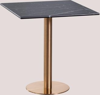 Sklum Mesa De Bar Cuadrada En M&aacute;rmol Cosmopolitan Sklum Oro Rosa