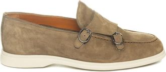 Jerold Wilton Double Buckle Loafer - Heren - Loafers - Bruin - 44 EU - Leer - Schoenen