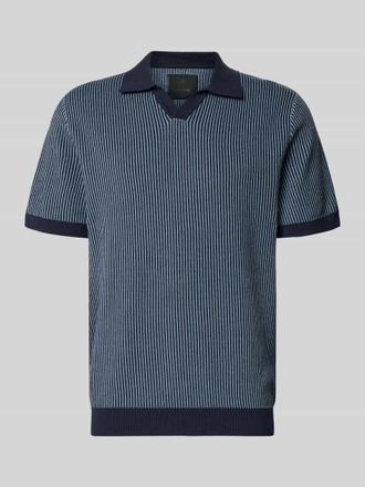 Jack & Jones Regular Fit Poloshirt in Strick-Optik Modell Preston in Marine, Gr&ouml;&szlig;e XXL
