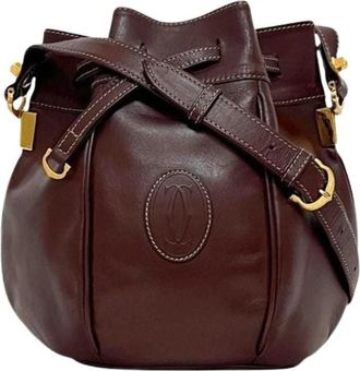 Cartier Pre-owned Vintage Shoulder Bag - Dames - Vintage Tas - Bruin - ONE Size - Leer - Vintage