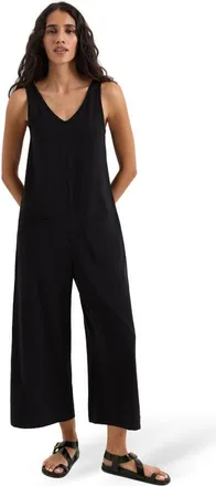 Pact Luxe Essential Organic Cotton Cropped Jumpsuit in Black at Nordstrom, Size Xx-Large