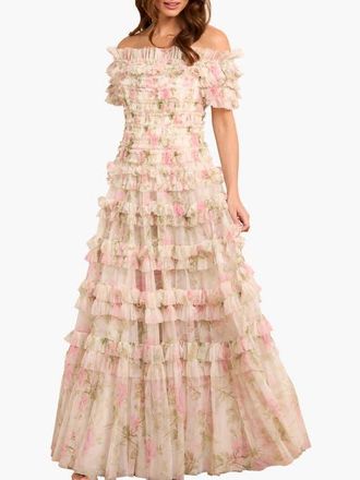Needle & Thread Rose Lisette Off-shoulder Gown in Moonshine/pink at Nordstrom, Size 6