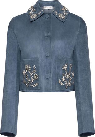 Oscar De La Renta Giacca con ricamo - Blu