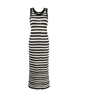 Sonia Rykiel Kleedjes, Dames, Veelkleurig, S, Katoen, Openwork Maxi Jurk