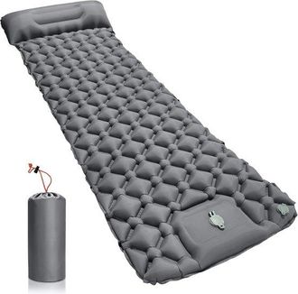 OEM Colchoneta Hinchable Para Dormir - Colchoneta De Camping - Relajaci&oacute;n Al Aire Libre - Bomba De Pie Integrada - 190x60cm - Gris
