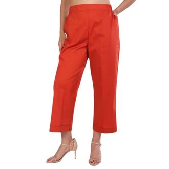 Liviana Conti Dames, Broeken, Oranje, Maat: M Viscose