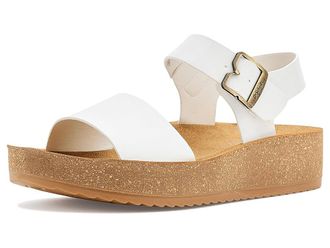 Dr. Scholls Happy Lucky Womens Sandals White : 8.5 M, Faux Leather