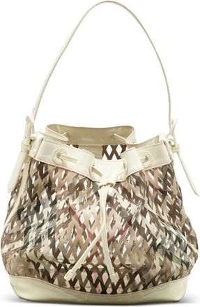 Burberry Borsa a spalla con coulisse - Bianco