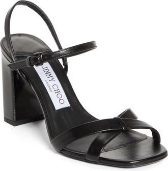 Jimmy Choo London Elsy Block Heel Sandal in Black at Nordstrom, Size 10.5Us
