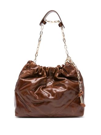 BA&SH June chain-strap leather tote bag - Brown