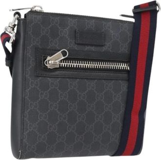 Gucci Pre-owned Cross Body Bags, female, Black, Size: ONE SIZE Pre-owned Canvas Shoulder Bag
