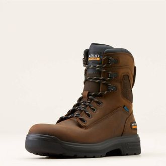 Ariat Mens Turbo 8 Waterproof Work Boot In Rich Brown