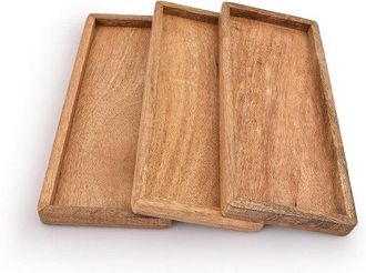 OEM Plato De Servir De Madera De Mango Con Borde Elevado, Entrantes, Sushi Y Alimentos Decorativos (30 Cm X 10,5 Cm X 2 Cm)