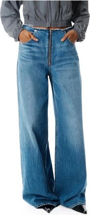 Alexander Wang Surge Low-Rise Wide Leg Jean - Dames - Loose Fit Jeans - Blauw - W26 - Katoen - Jeans